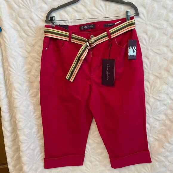 Gloria Vanderbilt Amanda Style Red with Belt Stretch Tummy Control - Picture 2 of 5